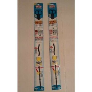 DRAIN ROOTER SNAKES Clog Remover Hair Removal Easy To Use -2 PACK- 18" Reach